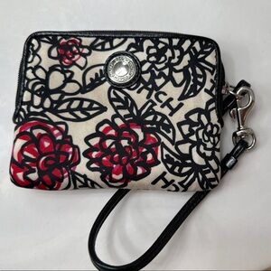 Coach Black and Red Floral Women's Bag